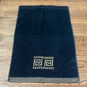 Black and Gold Greek key   Hand Towel